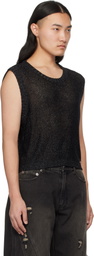 lesugiatelier Black Glitter Net Vest