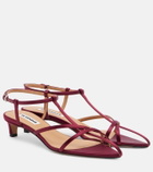 Jil Sander Cage satin and leather sandals