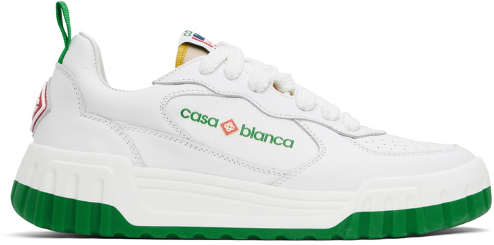 Photo: Casablanca White & Green 'The Court' Sneakers
