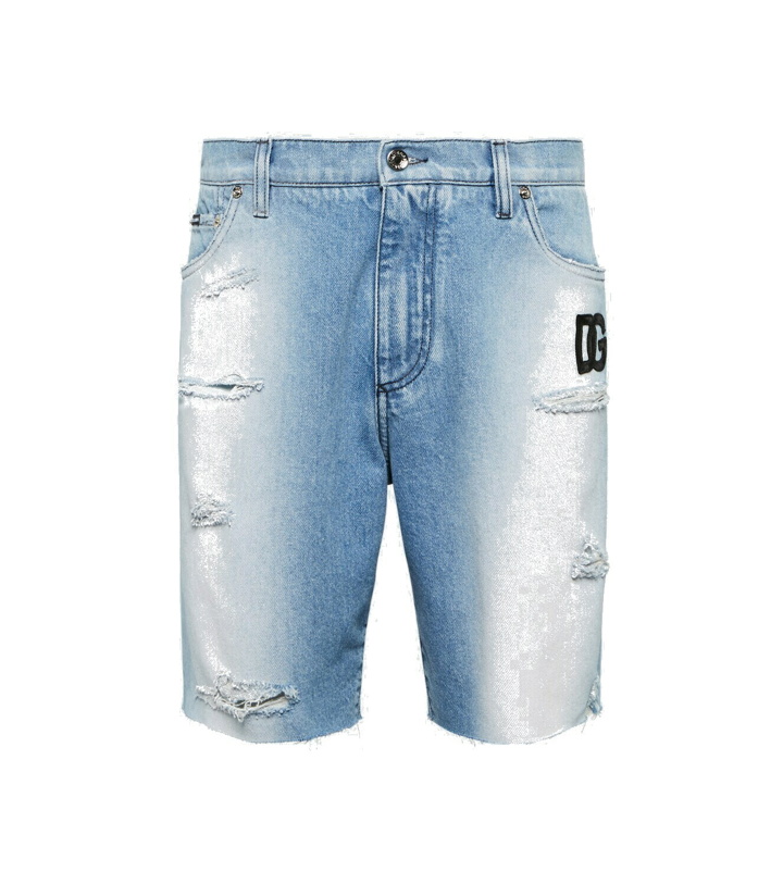 Photo: Dolce&Gabbana - Distressed denim Bermuda shorts