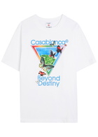 Casablanca Tennis Club Icon Beyond Destiny Printed Cotton T-shirt White