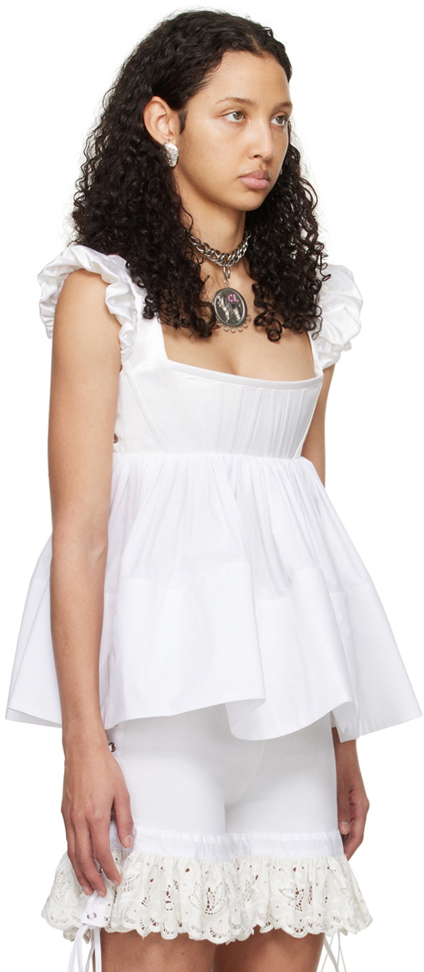 Chopova Lowena White Foray Tank Top Chopova Lowena