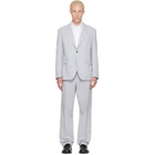 Hugo Blue Two-Piece Modern-Fit Herringbone Twill Suit