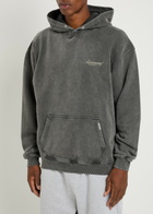 Represent Owners Club Script Hooded Cotton Sweatshirt Dark Grey