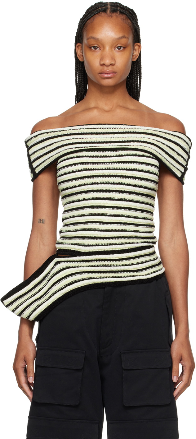 OPEN YY Black & White Stripe T-Shirt OPEN YY
