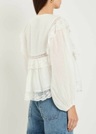 Rixo Diann Embroidered Cotton top Ivory