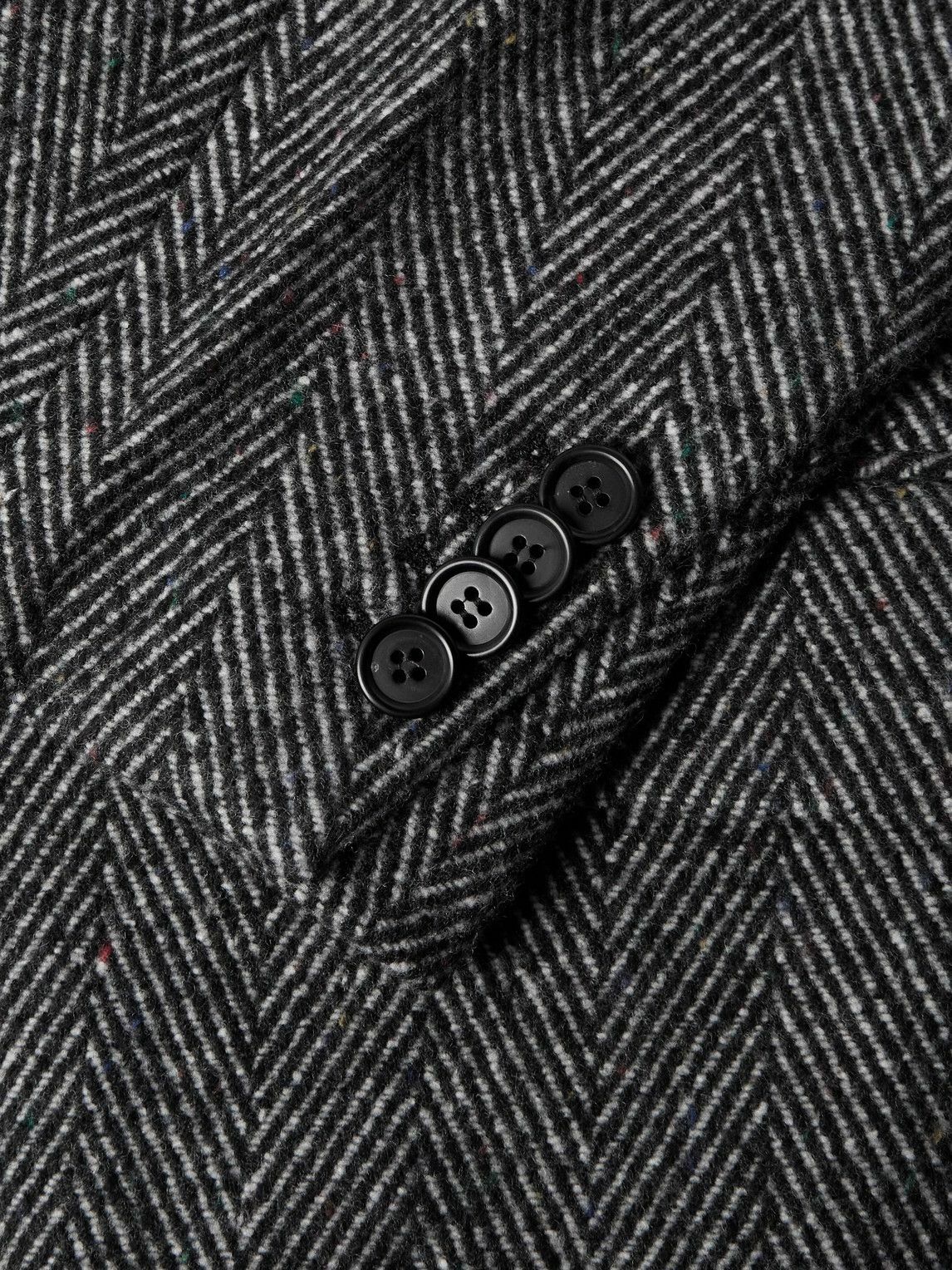 Givenchy - Herringbone Wool-Blend Coat - Gray