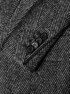Givenchy - Herringbone Wool-Blend Coat - Gray