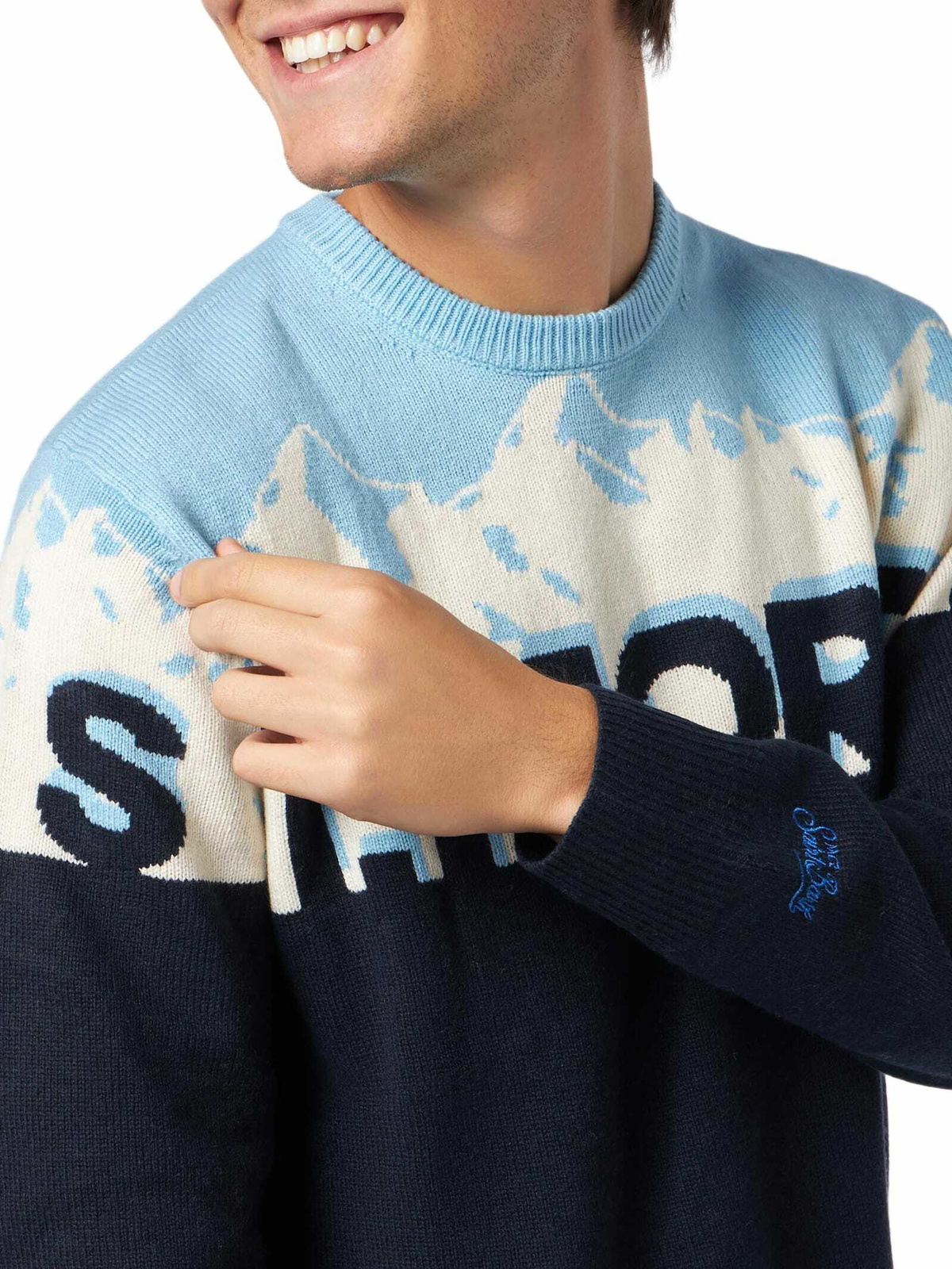 Mc2 Saint Barth Men's Wool Sweater Blue