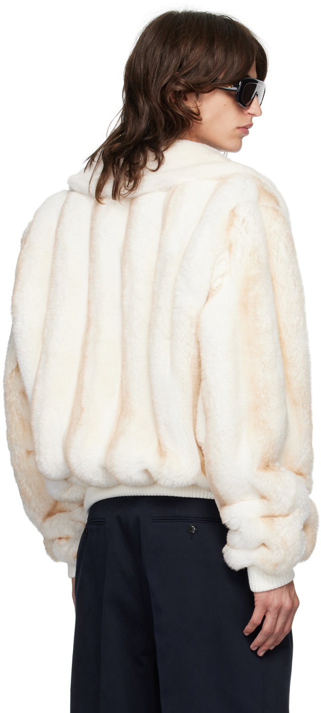 Men'S White Faux Fur Bomber Big And Tall Bomber Jacket main image 1