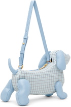 Thom Browne Blue Check Pebble Grain Hector Baguette Bag