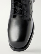 Grenson - Barlow Suede-Trimmed Leather Lace-Up Boots - Black