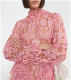 Susan Fang Ruffled lace midi dress