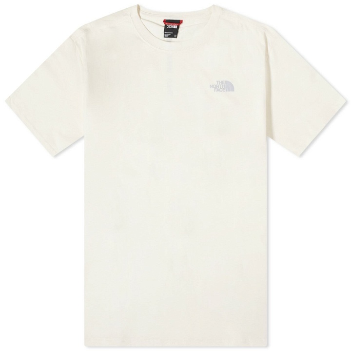 Photo: The North Face Men's Vertical T-Shirt in Gardenia White/Dusty Periwinkle
