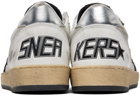 Golden Goose White & Gray Ball Star Sneakers