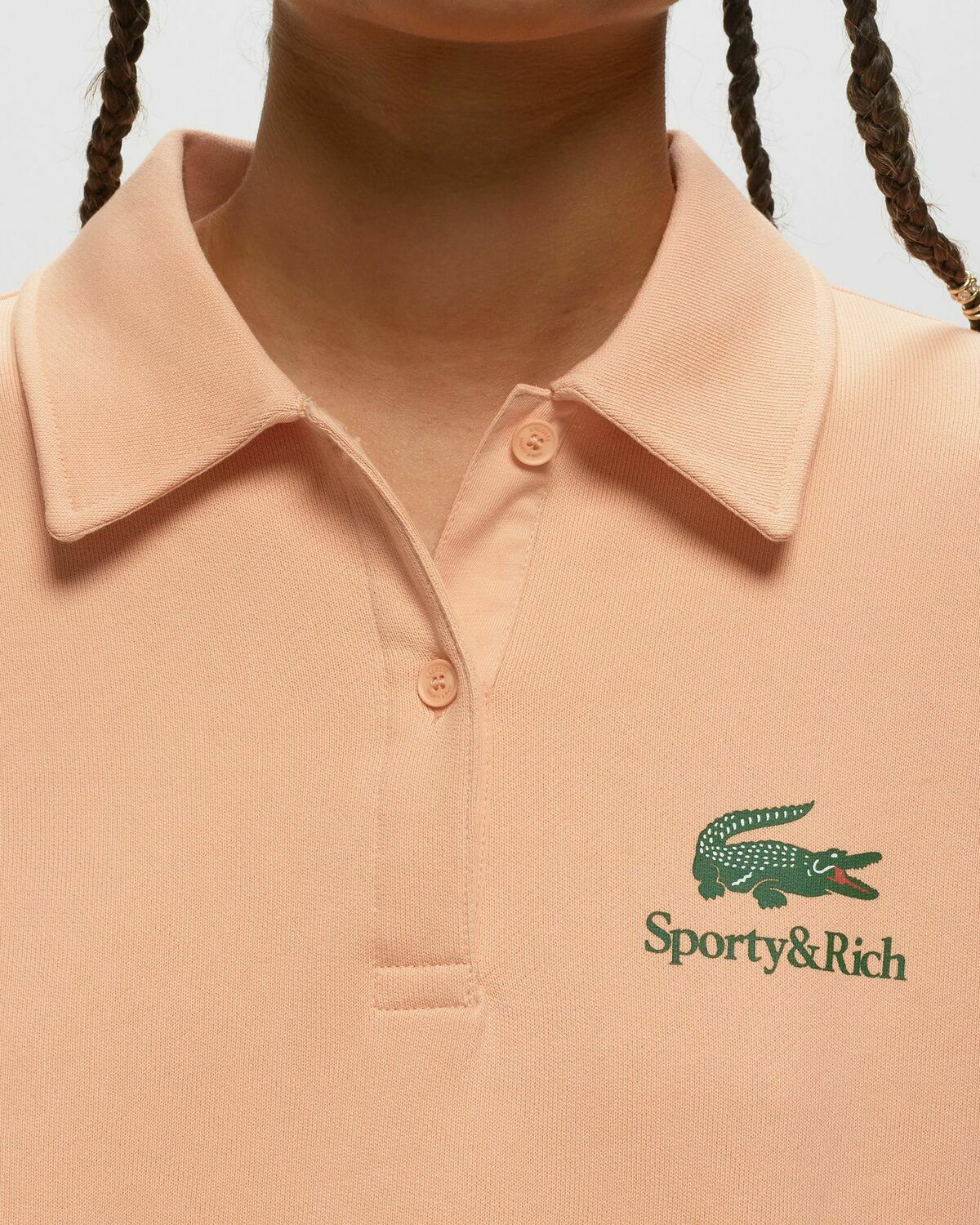 Sporty & Rich Lacoste Serif Polo Orange Half Zips Sporty & Rich