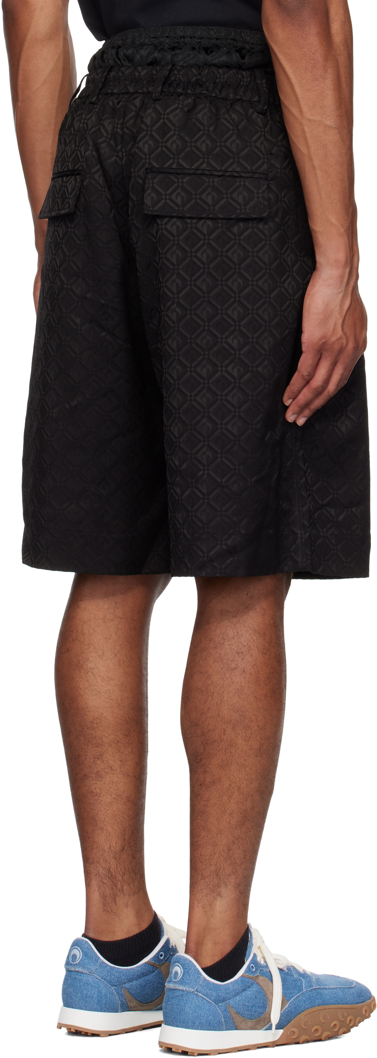 Marine Serre Black Moon Diamond Jacquard Tailoring Shorts