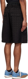 Marine Serre Black Moon Diamond Jacquard Tailoring Shorts