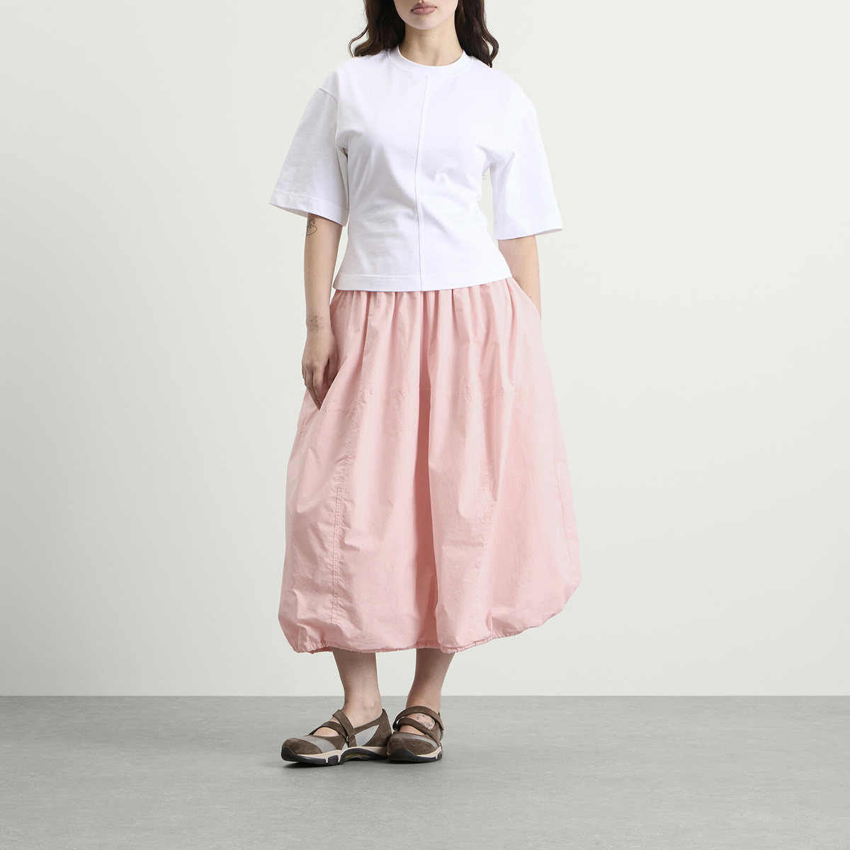 YMC Women's Parachute Midi Skirt in Pink