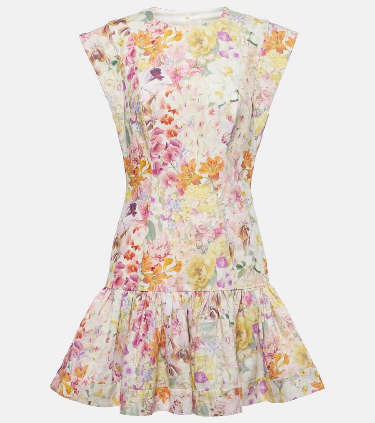 Zimmermann Harmony floral ruffled linen minidress Zimmermann
