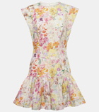 Zimmermann Harmony floral ruffled linen minidress