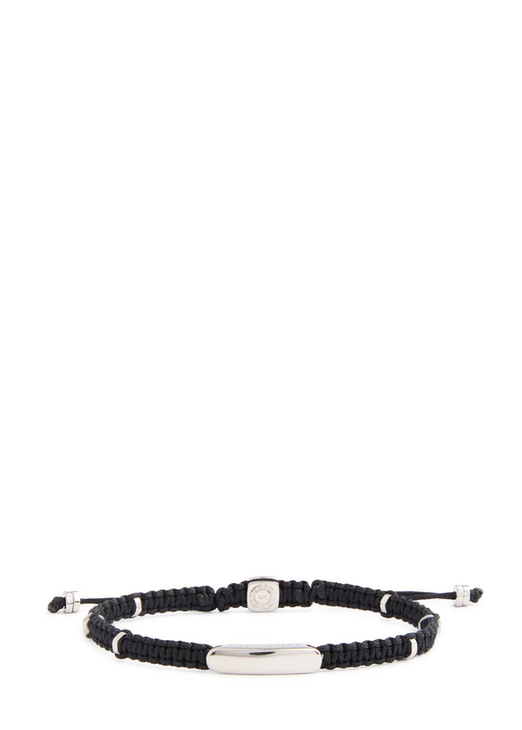 Photo: Tateossian Sterling Silver and Macramé Bracelet Black