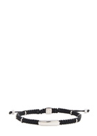 Tateossian Sterling Silver and Macramé Bracelet Black
