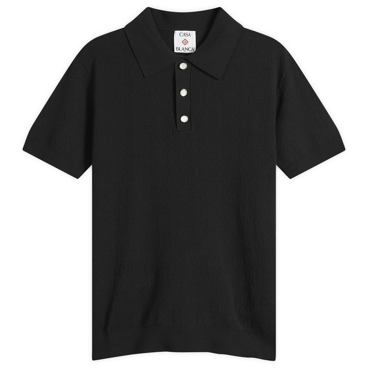 Casablanca Men's Lurex Jacquard Polo Shirt in Green Casablanca