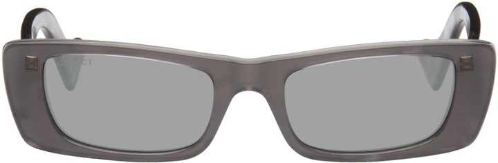 Photo: Gucci Gray Rectangular Sunglasses