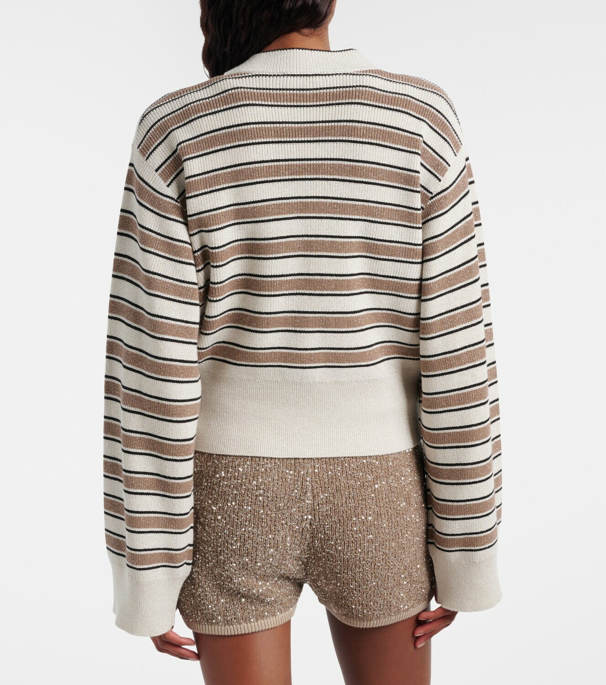 Brunello Cucinelli Striped cotton-blend cardigan