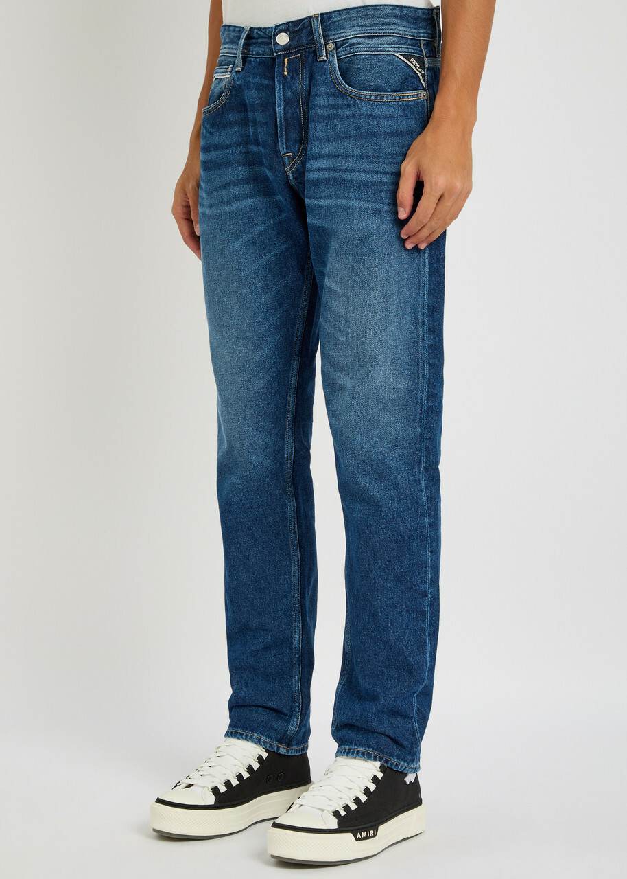 Replay Grover Straight-leg Jeans Mid Blu