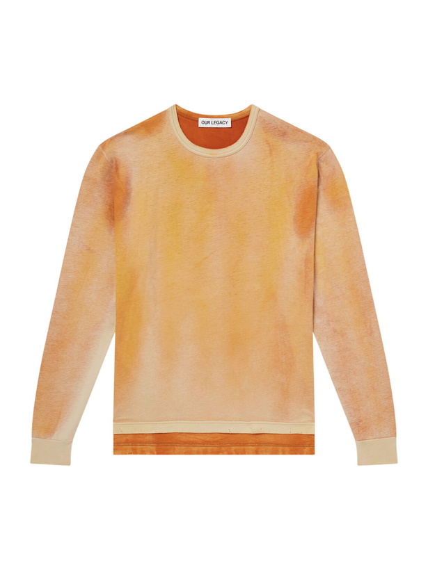 Photo: Our Legacy - Cruise Faded-Effect Cotton-Jersey T-Shirt - Orange