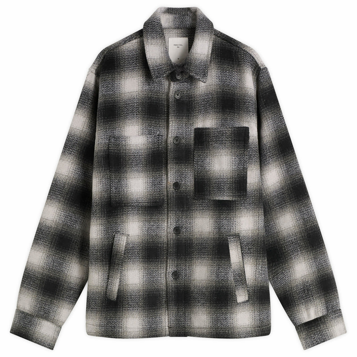 Percival Men's Check Overshirt in Grey