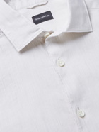 ERMENEGILDO ZEGNA - Cutaway-Collar Mélange Slub Linen and Cotton-Blend Shirt - White