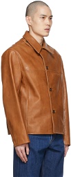 Commission SSENSE Exclusive Brown Leather Jacket