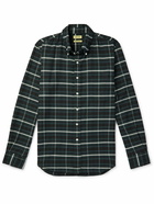 De Bonne Facture - Button-Down Collar Checked Cotton Shirt - Green