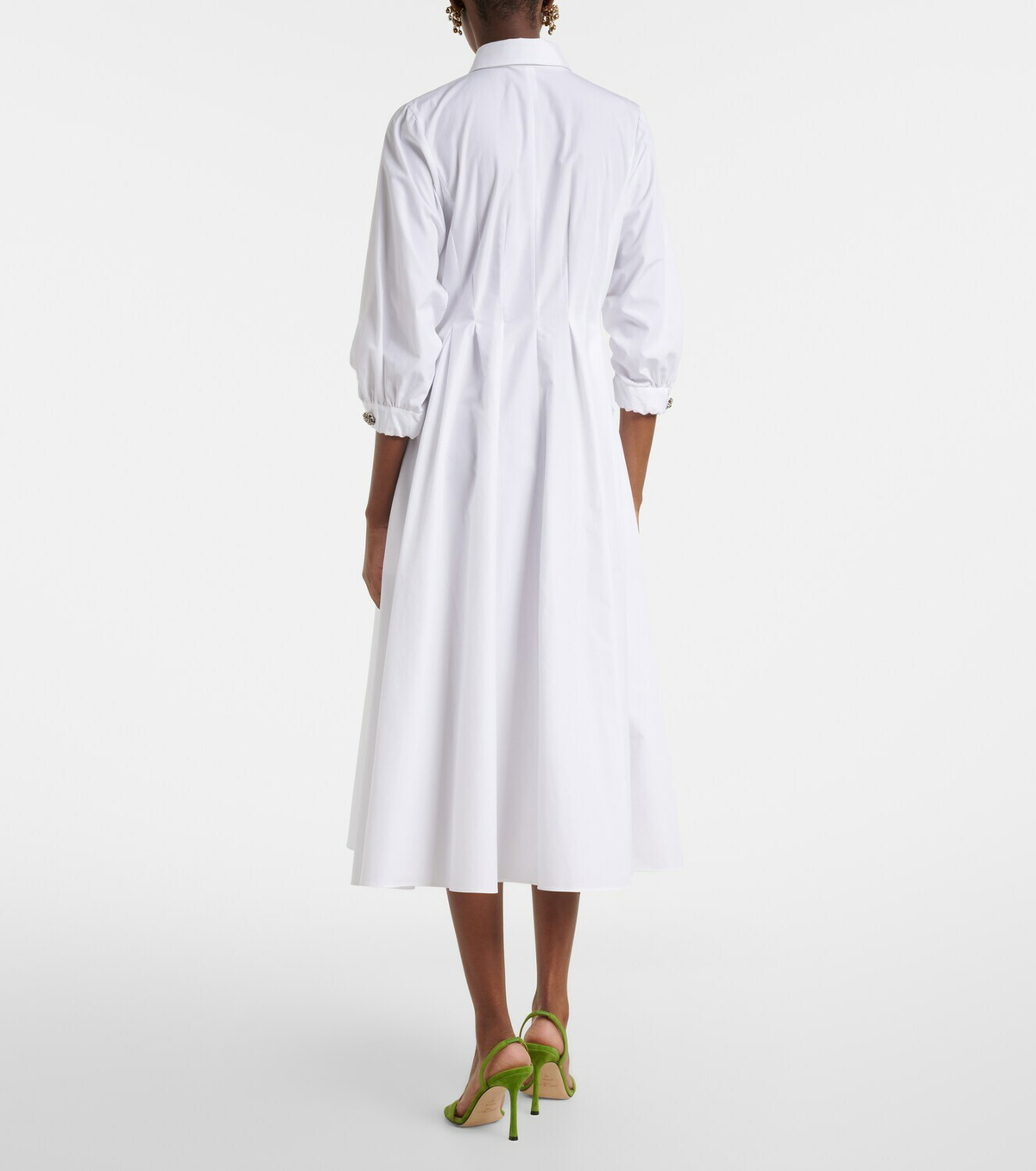 'S Max Mara Pleated cotton poplin shirt dress
