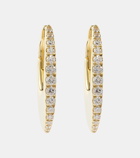 Melissa Kaye Lulu Medium 18kt gold hoop earrings with diamonds