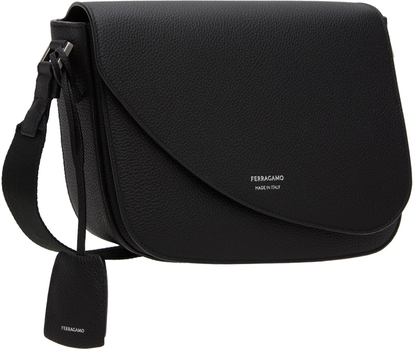 Ferragamo Black Medium Fiamma Crossbody Bag