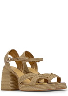 Castañer Valle Metallic Platform Sandals Beige