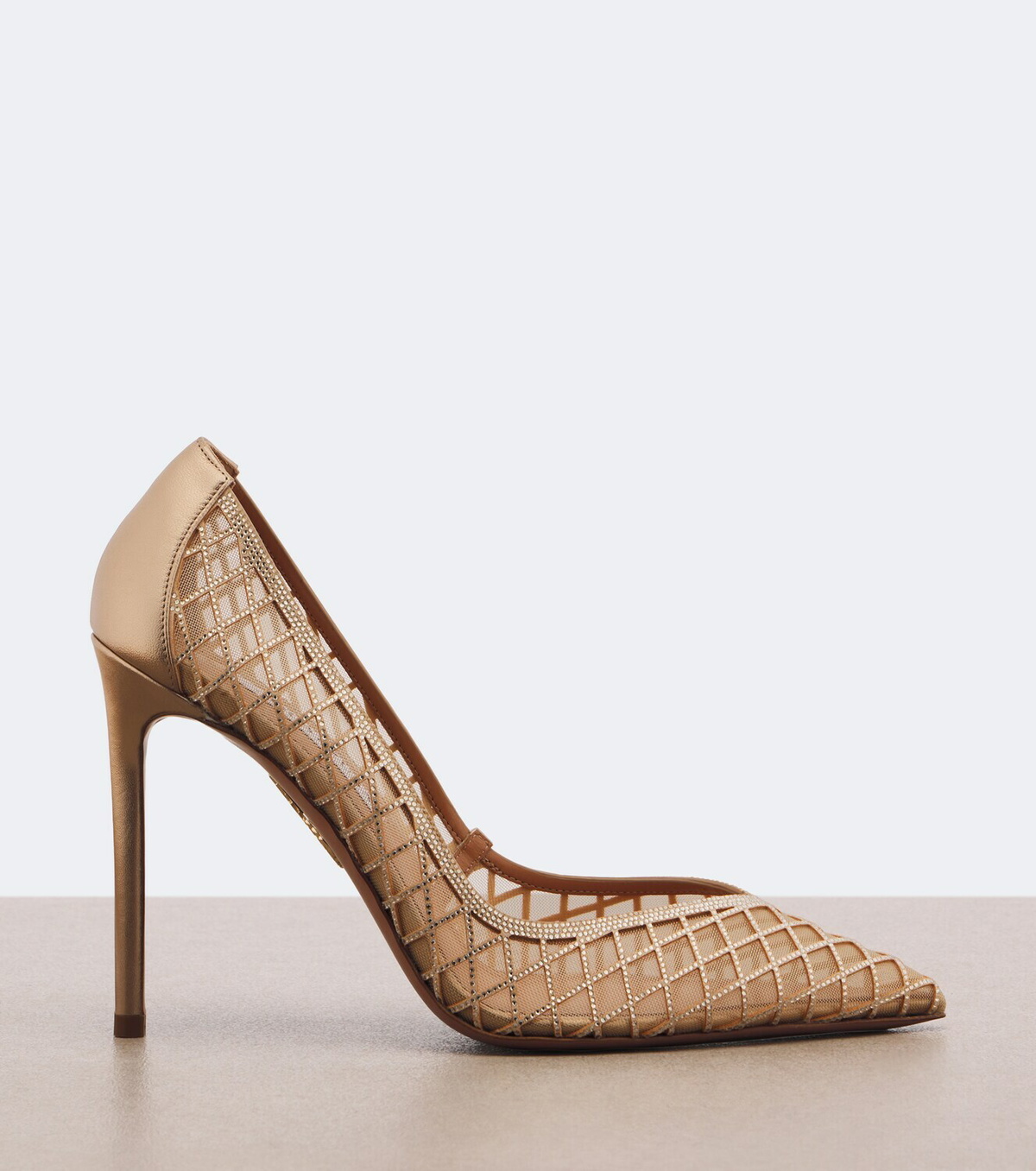 Aquazzura Lumiere embellished mesh pumps