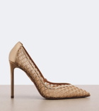 Aquazzura Lumiere embellished mesh pumps