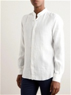 Incotex - Grandad-Collar Linen Shirt - White