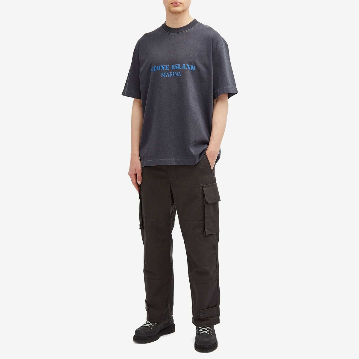 Stone Island Men's Marina Old Effect Logo T-Shirt in Ink Stone Island