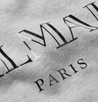 Balmain - Logo-Print Cotton-Jersey Sweatshirt - Men - Gray