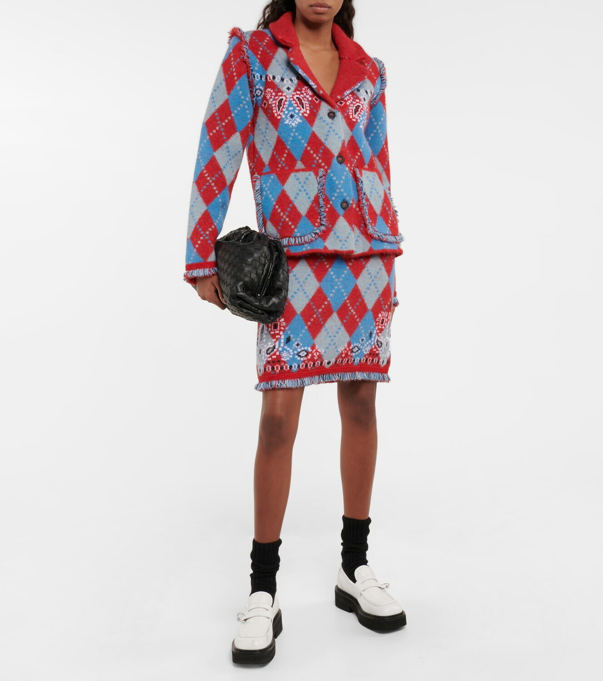 Alanui - Bandana Argyle wool-blend cardigan