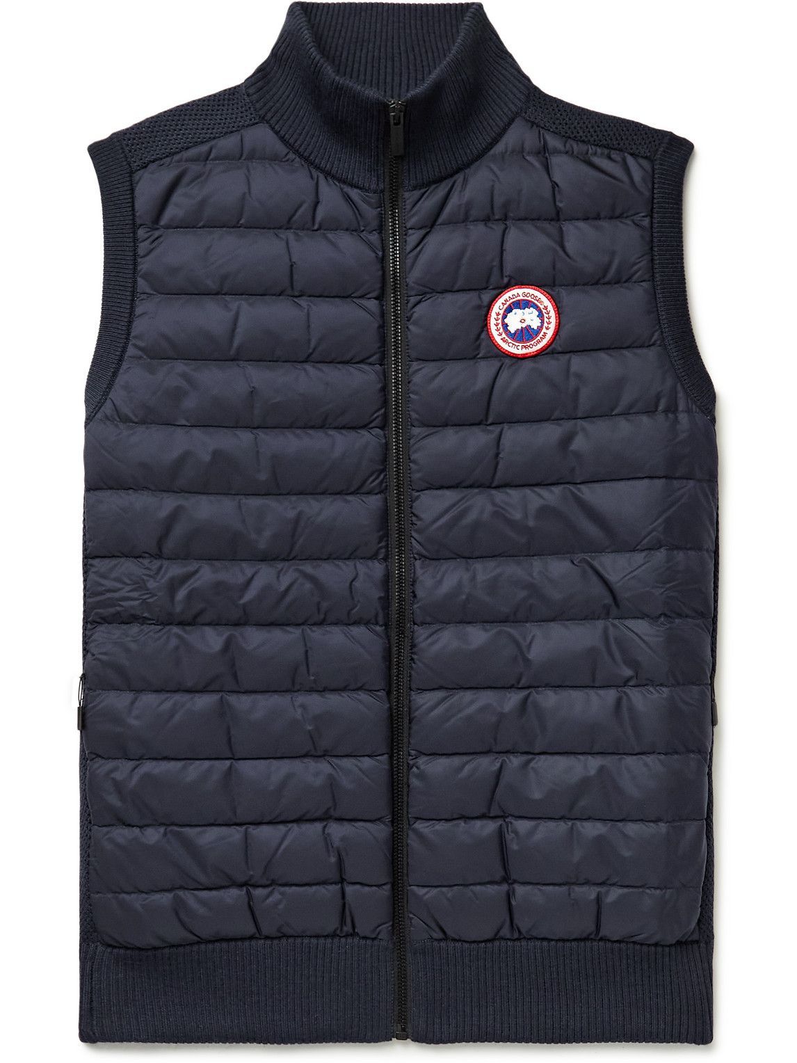 Canada Goose HyBridge Slim Fit Merino Wool and Quilted Nylon Down Gilet Blue Canada Goose