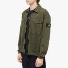 Stone Island Men's Garment Dyed Two Pocket Zip Overshirt in Olive