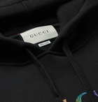 Gucci - Logo-Print Loopback Cotton-Jersey Hoodie - Men - Black