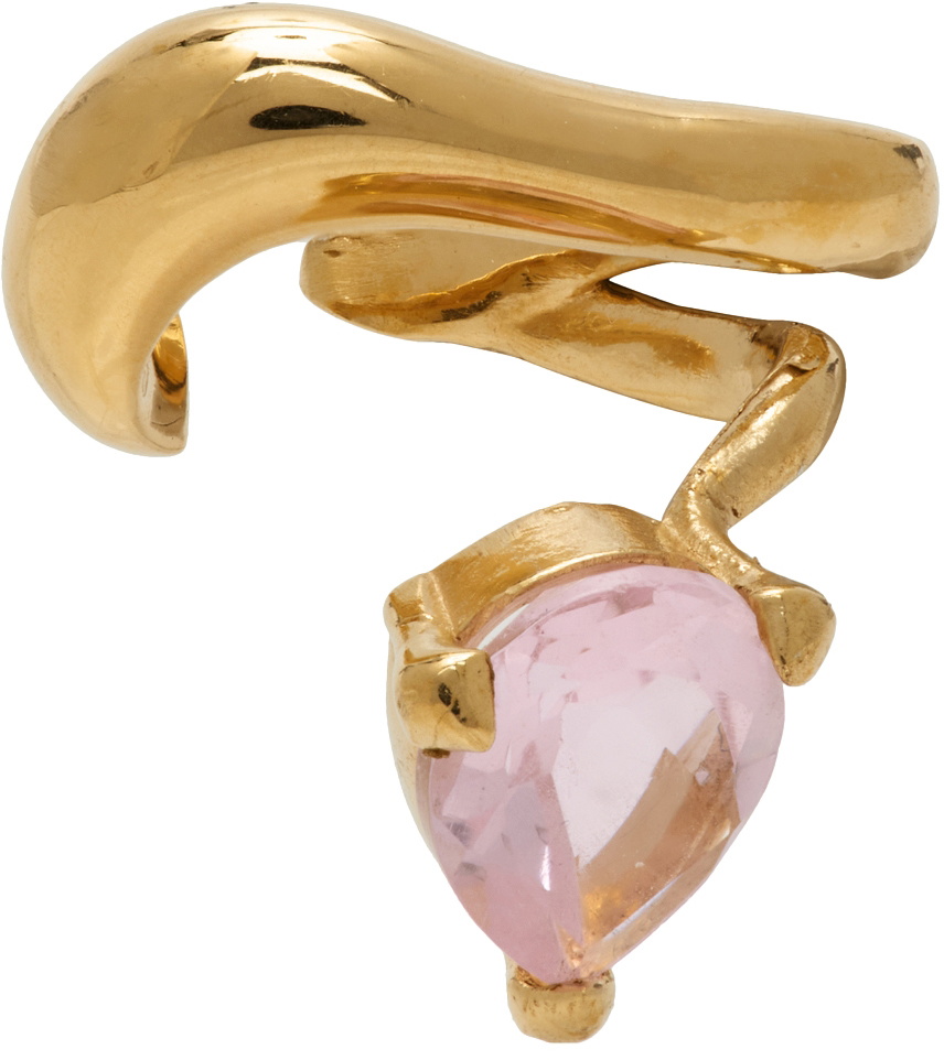 Alan Crocetti Gold Nano Pink Alien Left Ear Cuff